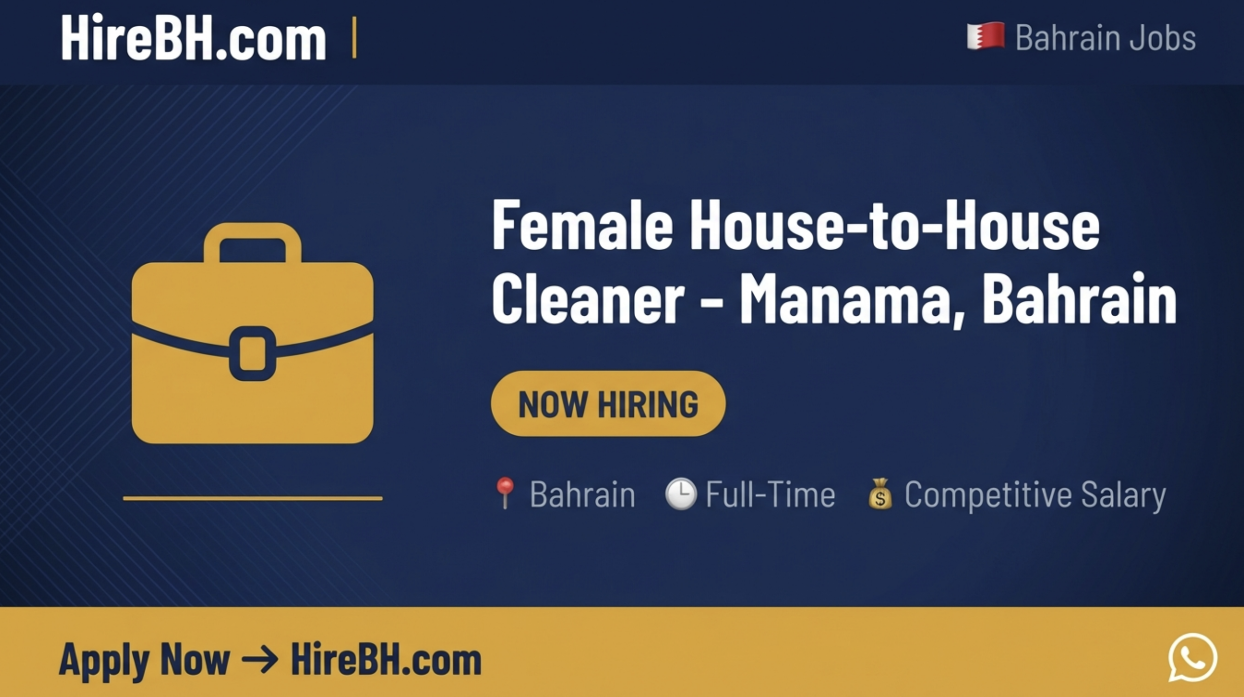Female House-to-House Cleaner – Manama, Bahrain
